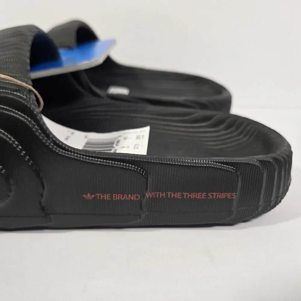 Adidas Adilette 22 Slides Black Scarlet Slip On Sandals Mens Size 9 NEW ID4925